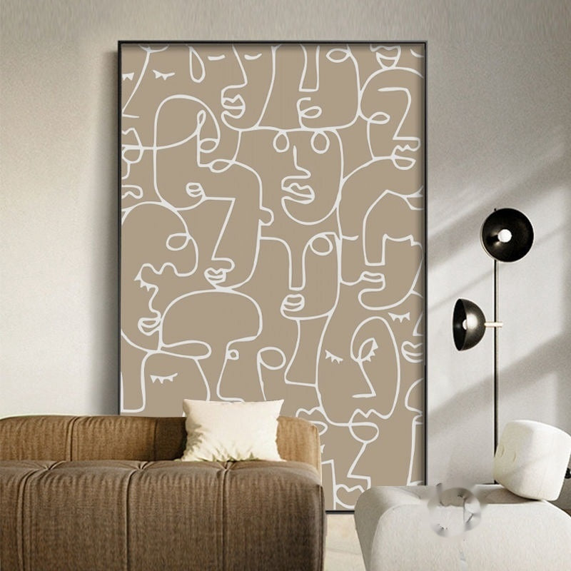 living room sofa background wall painting mural