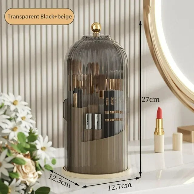 360° Rotating Makeup Organizer Black