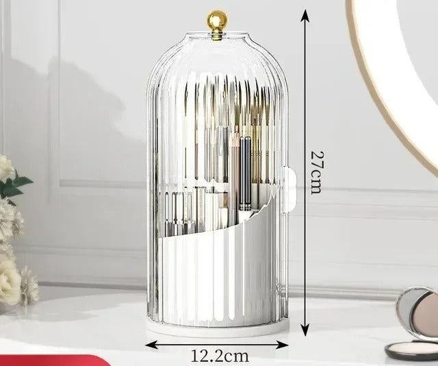 360° Rotating Makeup Organizer white