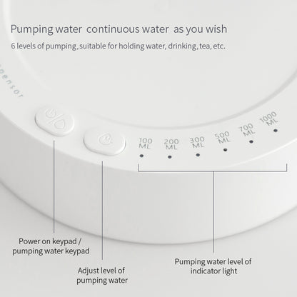 Control panel of a water dispenser with pumping water levels and indicators.