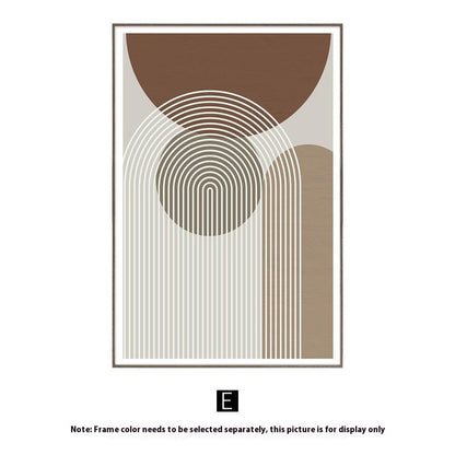 Abstract art print with geometric shapes on a white background