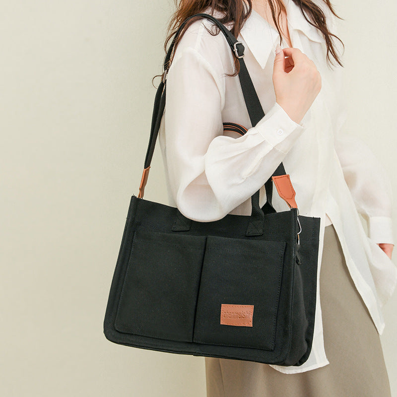 black versatile tote bag for women