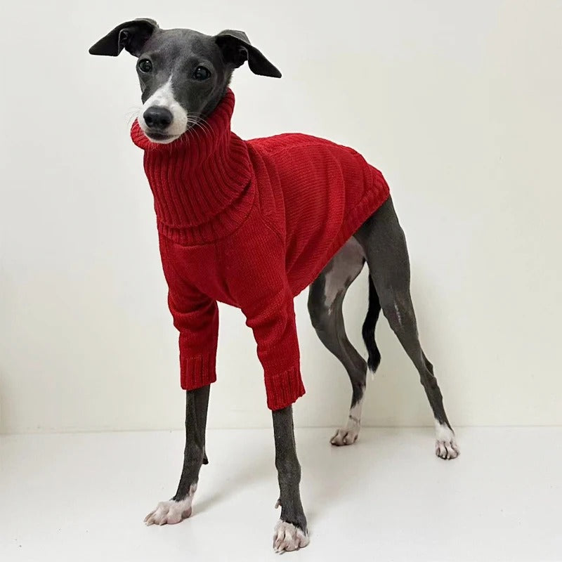 Red Whippet Turtleneck Jumper