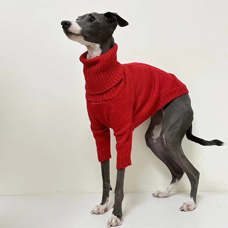 Red Whippet Turtleneck Jumper